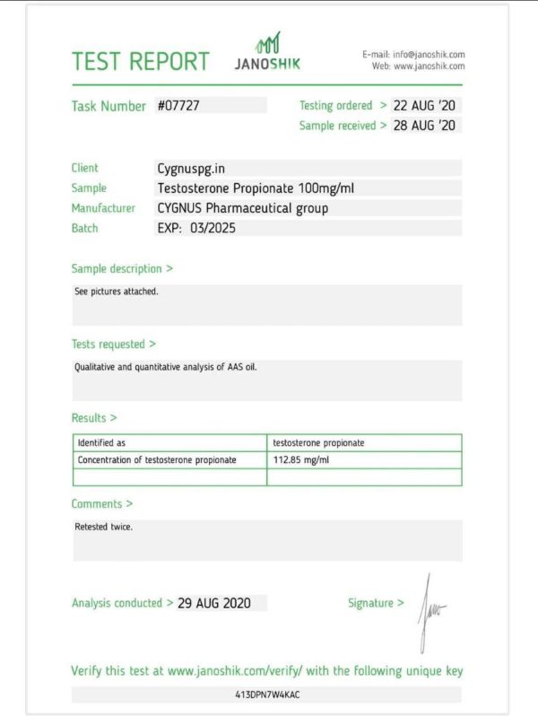 Testosterone Propionate (Cygnus Pharma) (2000mg) – Bild 3