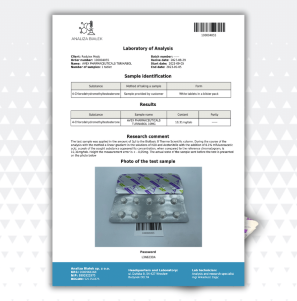 Turinabol (Avex Pharma) (100 Tabletten x 10 mg) – Bild 2